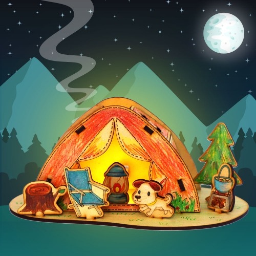 아트랄라 야호! 숲속 캠핑팜 우드조립 DIY 여름 캠프 초등 만들기 퍼즐 조립